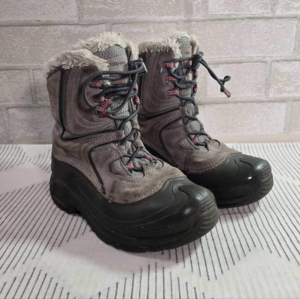 Columbia Girls Snow Boots Size US 3 Insulated Waterproof BY1301-060 Gray 100gram